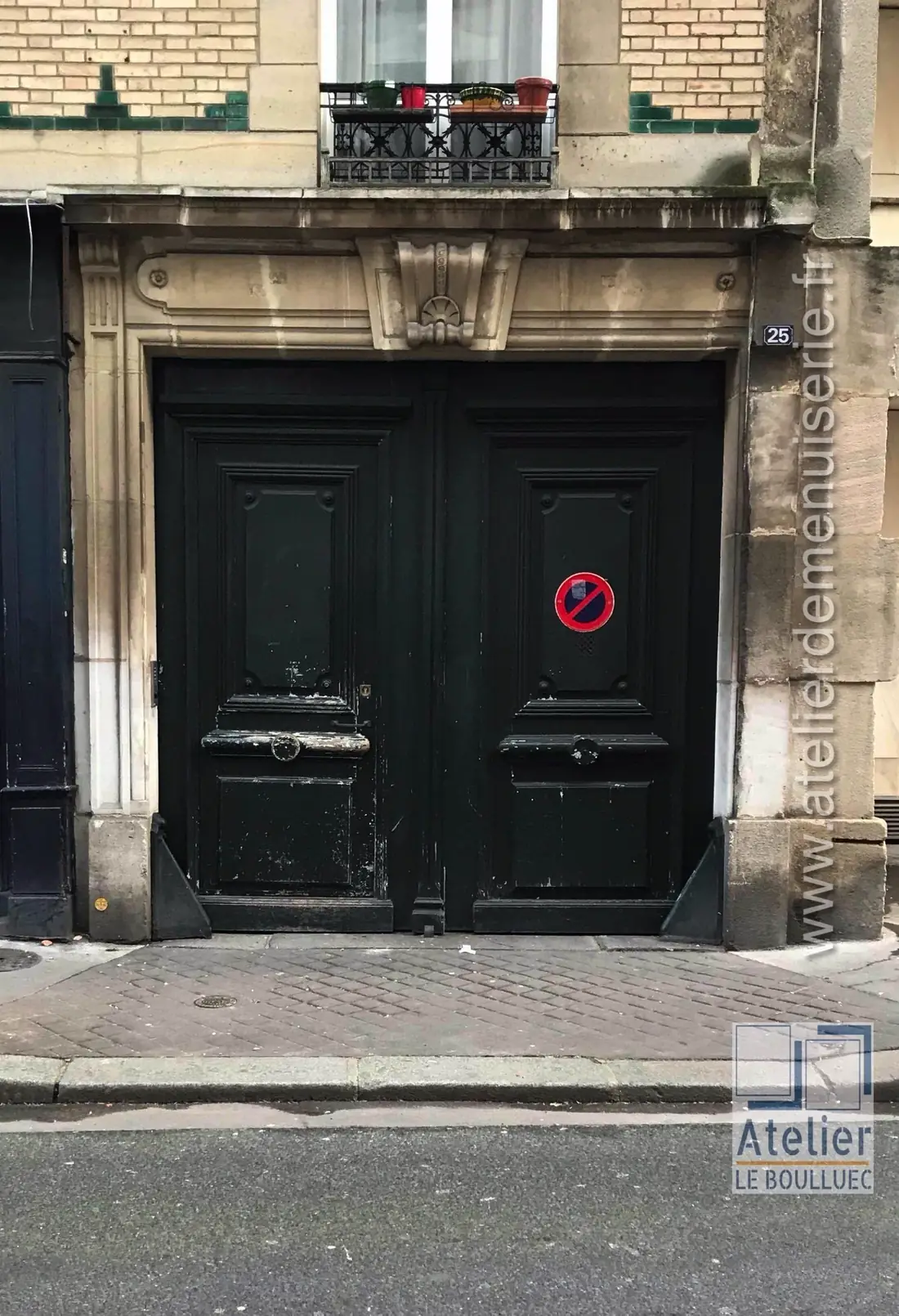 Porte cochère et seuil surbaissé, 25 rue Poliveau, Paris 5e — avant travaux