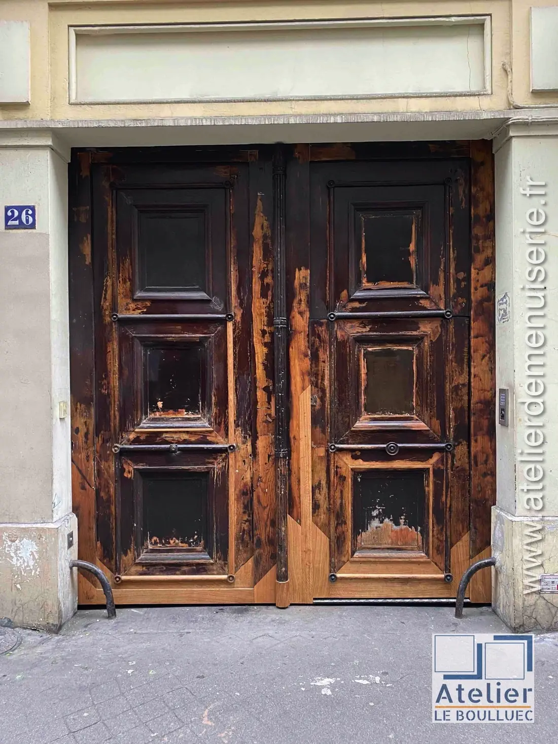 Porte sur rue, 26 rue Richer, Paris 9e — après travaux